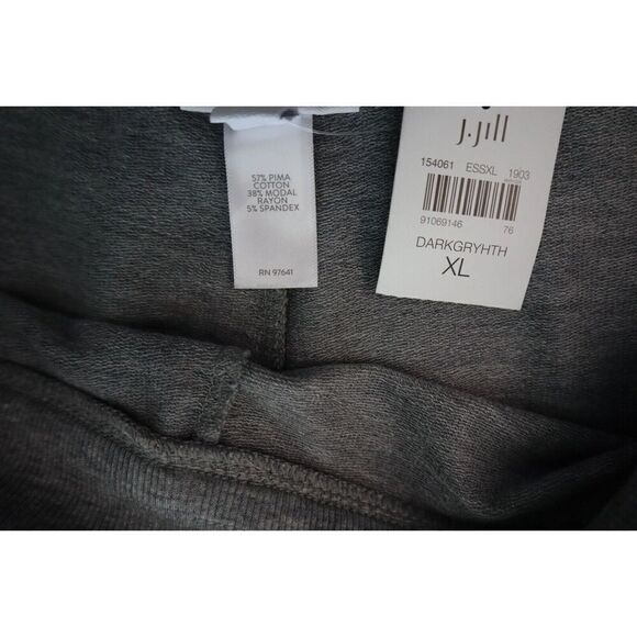 Pure Jill Women Sz XL Dark Gray Heather Fold Down Waist Cotton Modal Blend Pants - Picture 4 of 9